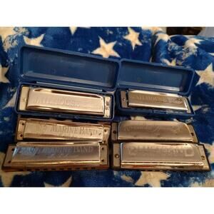 Lot of 6 Harmonica Set - Jailhouse, Marine Band, Blues Brand